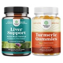 Bundle of Liver Cleanse Detox & Fix - Silymarin Milk Thistle with Dandelion Root Choline Beetroot Artichoke Extractmies with Black Pepper Curcumin אבקת תמיכה משותפת