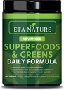 50 Super Greens אבקת - ירוק סופר מזון אבקה עם פירות וירקות תוספי מזון - Supergreens ירוק אבקה עבור אנרגיה, העיכול, Vitality & Immunity - 30 משרתים טבעוניים ולא GMO