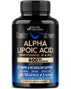 Alpha Lipoic Acid 600 מ"ג - ALA תוסף Antioxidant for Nerve, Energy & Metabolism תמיכה - תוספת כוח עם Benfotiamine, B1 & B12 - מעבדה נבדקה, non-GMO & טבעוני - 120 קפסולות, 2 חודשים אספקה אספקת חשמל