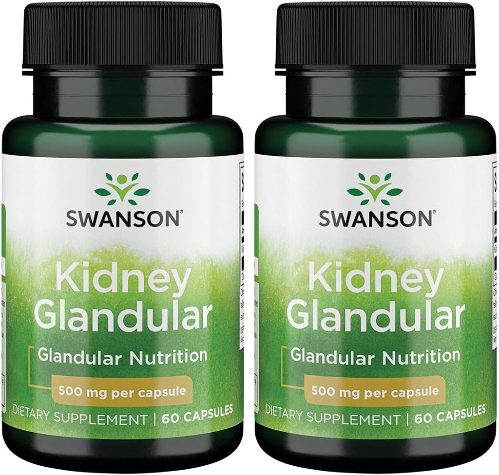 Swanson Kidney Glandular 500 מ"ג 60 Caps 2 Pack