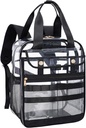 Clear PVC Transud תרמיל, multi-pocket גדול לעבודה & נסיעות (שחור)