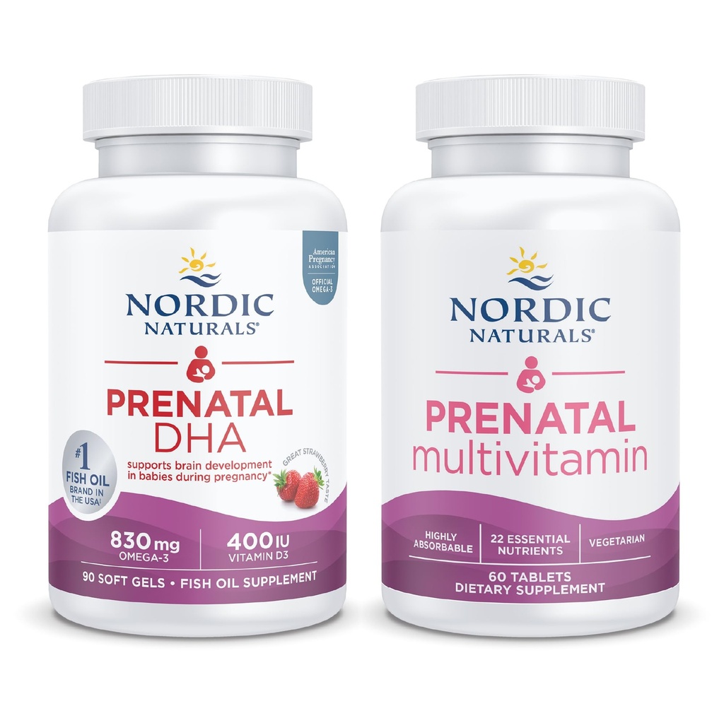 Nordic Naturals Prenatal Starter Pack - Prenatal DHA ו-Prenatal Multivitamin Tablet