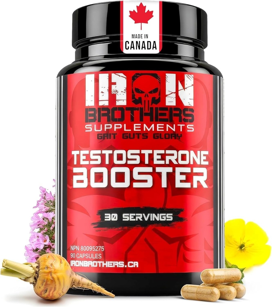 Iron Brothers Men’s Testosterone Support Supplement – Tribulus, Tongkat Ali, Ashwagandha & DIM – Daily Performance & Vitality Formula – with Fenugreek & Zinc – 30 Day Cycle – 90 Capsules