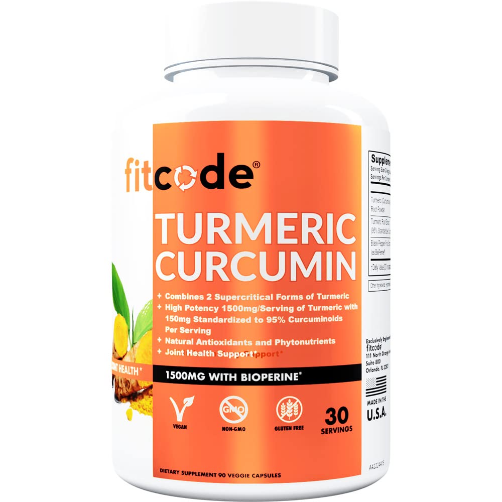קידוד Turmeric Curcumin עם 95% Curcuminoids, כוח גבוה, non-GMO, Gluten חינם, 1500 מ"ג של Ultra-Pure Turmeric Curcumin עם bioPerine עבור הגדלת Absorption, 30 משרת Veggie קפסולות