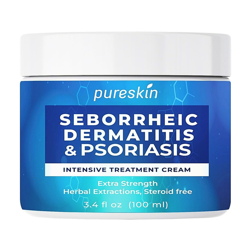 Sborrheic Dermatitis Psoriasis Cream: Antifungal Treatment - Herbal Infused - הקלה עבור Flaking Irritated Scalp Skin - סטרואידים חינם אחרון תוצאות 3.4 Oz Oz