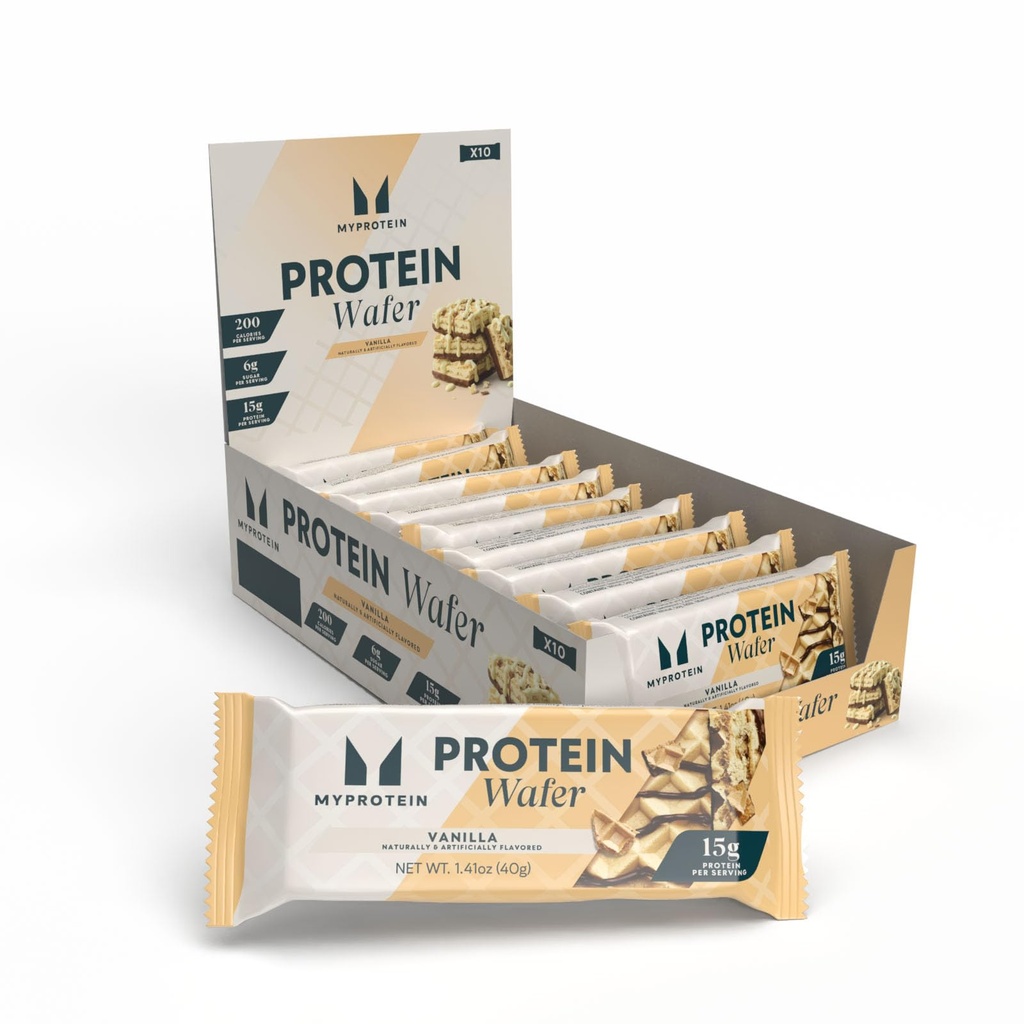 Myחלבון Bars, Crispy חלבונים Wafers, 15g גבוה חטיף חלבונים, Box of 10 Vanilla Wafers Packs, Milk & Whey חלבון Isolate, Light & Crunchy