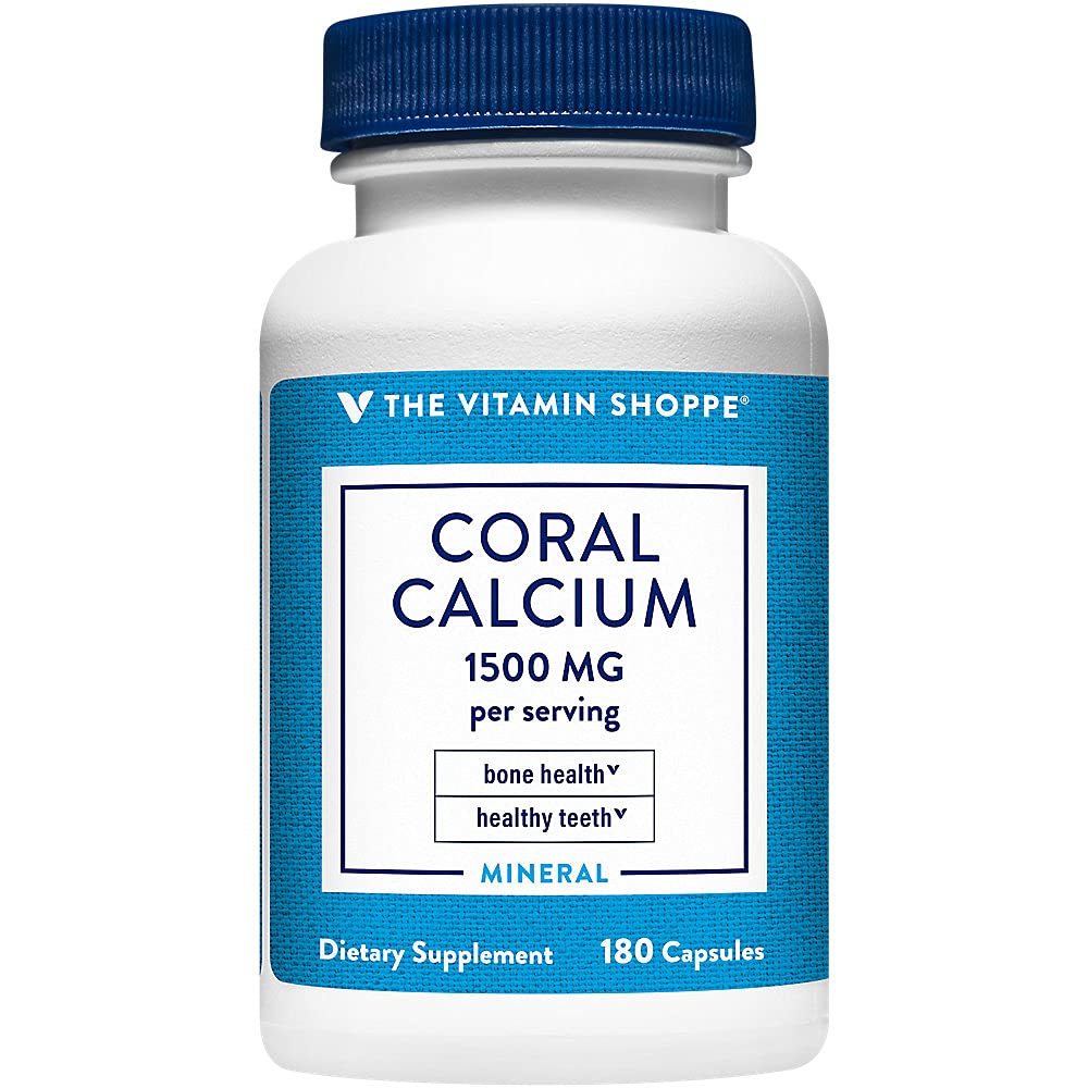 ויטמין Shoppe אלמוג Calcium 1500MG - מקור בטוח של Calcium, Magnesium & Trace מינרלים לתמוך עצמות בריאות ושיניים (180 קפסולות)
