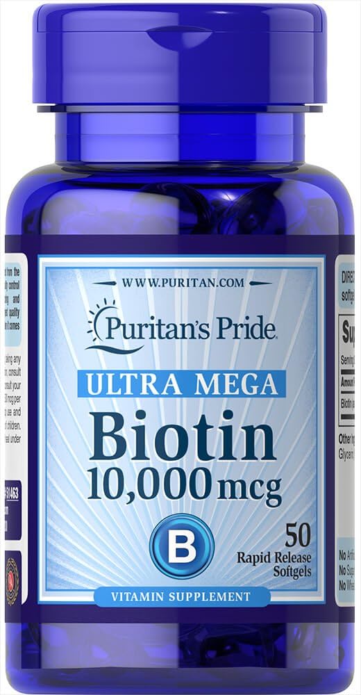 הגאווה של Puritan Ultra Mega Biotin 10000 Mcg 50 Count