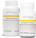 Integrative Therapeutics Bundle עם ויטמין C 1000 מ"ג, 60 קפסולות & Tri-Magnesium, 90 קפסולות - ויטמין C עבור תמיכה אנטי-חמצן * - Tri-Magnesium for Heart & Bone Health*