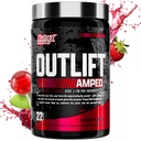 OUTFT Amped Max Dosed High STIM טרום עבודה אבקה, 6G Citrulline, 3.2G Beta Alanine, Alpha GPC, CognatiQ, אנרגיה קיצונית, משאבות מסיביות, כוח, אלקטרוליטים, nootropics, פירות Punch, 22 משרתים