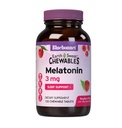 Bluebonnet Nutrition Earth Sweet Melatonin 3 מ"ג מהיר ניתוק לילה מהיר תמיכה בשינה מנוחה - Sleep Aid - Gluten-Free, Vegan - Raspberry Flavor - 120 טבליות צ'ואובל