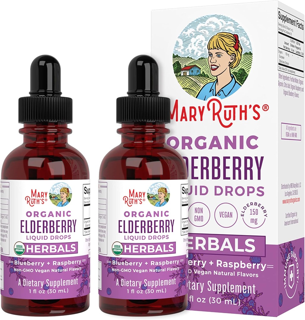 Elderberry Syrup | USDA Organic Elderberry | סוכר חינם מבוגרים וילדים Immune Support Supplement for Ages 1+