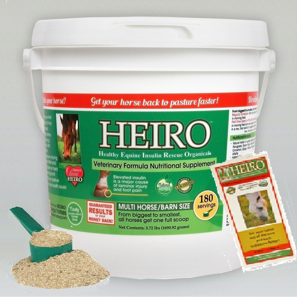 Heiro Healthy Equine Horse Insulin Resistant Rescue אורגניals 90 יום אספקה חינם מידע חינם