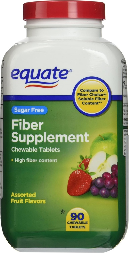 Equate - תוסף סיבים, 90 טבליות Chewable (Compare tofi Choice)