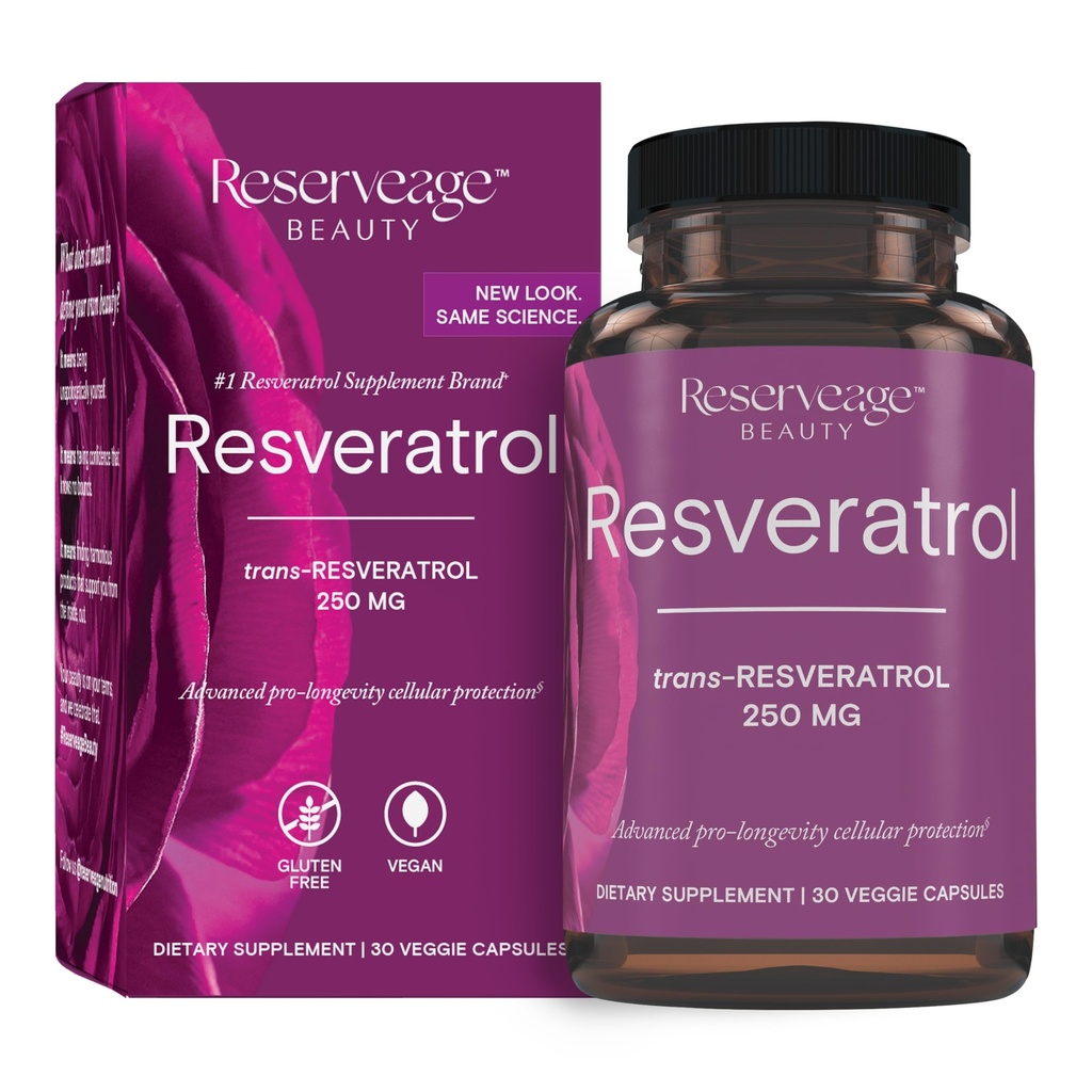שמירה על יופי, Resveratrol 250 מ"ג, תוסף Antioxidant לבריאות הלב והמוח, תומך הזדקנות בריאה מערכת החיסון, Paleo, Keto, 30 קפסולות