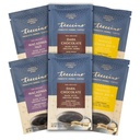Teeccino Prebiotic SuperBoostTM Herbal Coffee Sampler - 6 Trial-Size Packets - שוקולד אפל, מנגו לימון Balm, Macadamia Nut - Prebiotic, Caffeine-Free, Ground אלטרנטיביs for Good Gut Health