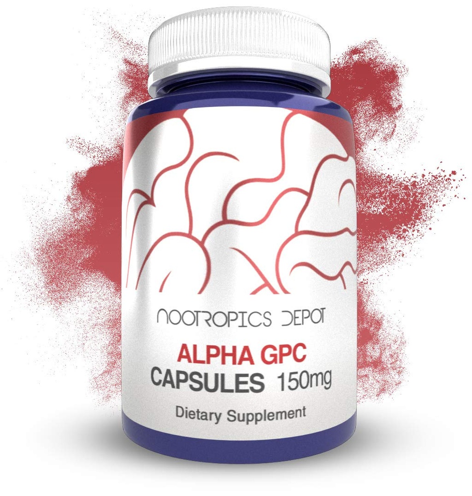 Nootropics Depot Alpha GPC קפסולות | 150 מ"ג | 180 Count | תוסף כולסטרול | תוספי בריאות המוח | Brain Health Supplement | תמיכה בתפקוד המוח הבריא | שיפור ההכרה, זיכרון + Focus