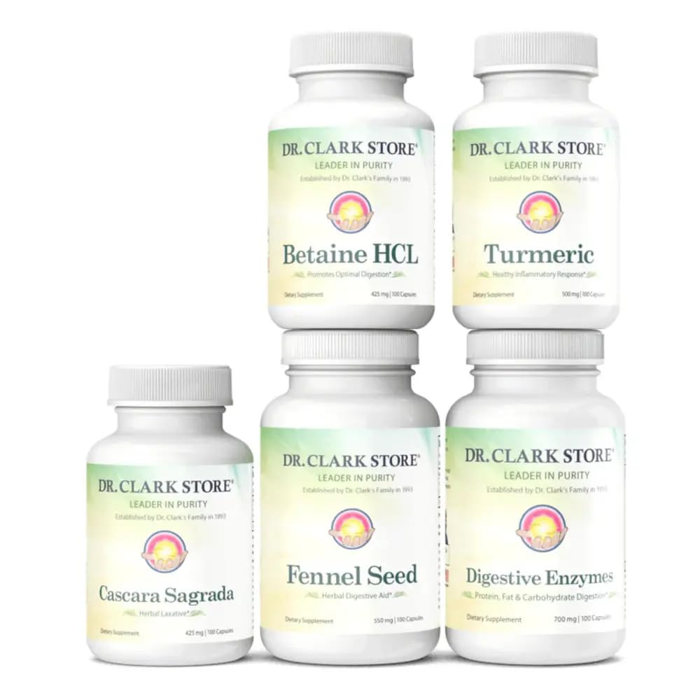 Dr. Clark Digestive Aid- Digestary Dietary Addation Cleanse - Balances Intestinal Organisms and - מקדם Absorption תזונתית - 17 ימים ניקוי