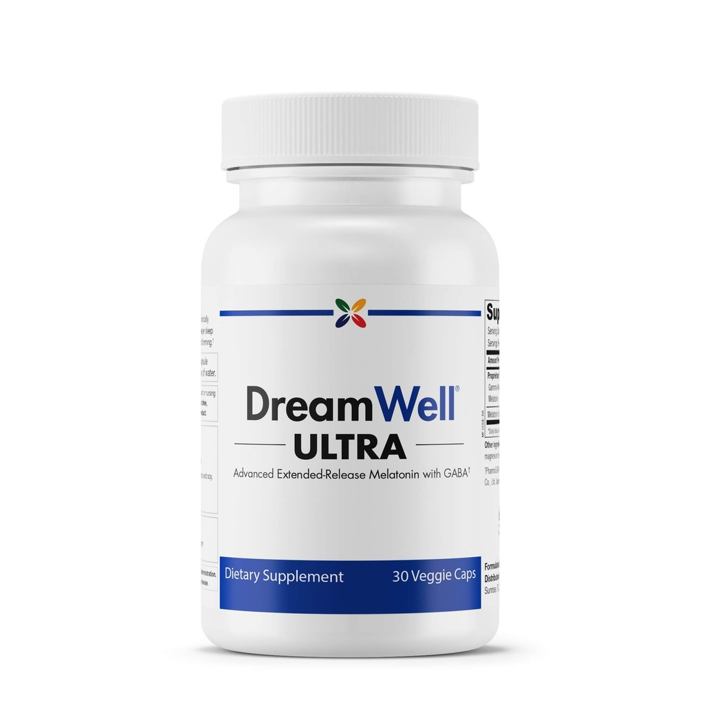 להפסיק Aging Now - DreamWell Ultra - Advanced Melatonin with GABA - Nervousness and Stress Relief, Sleep Support - Non-Drowsy and non-Habit Forming - 30 Vcaps