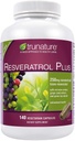 trunature Resveratrol Plus סטנדרטי Trans-Resveratrol 250 מיליגרם, 140 קפסולות צמחוניות