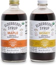 Syrup Bundle - 2 בקבוקים של תוספי יוקרה, Gluten-Free Elderberry צמחיים עם היתרונות של Immune Potent עשויים רק רכיבים אורגניים בליטות קטנות בארה"ב - 32oz