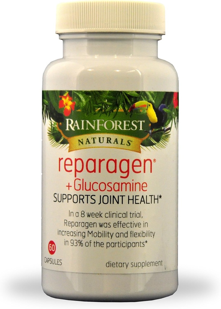 Reparagen Plus Glucosamine (60 קפסולות) קליני פרובאנס מהיר Acting All Natural Joint Health תוסף טוב יותר מאשר גלוקוזאמין לבד