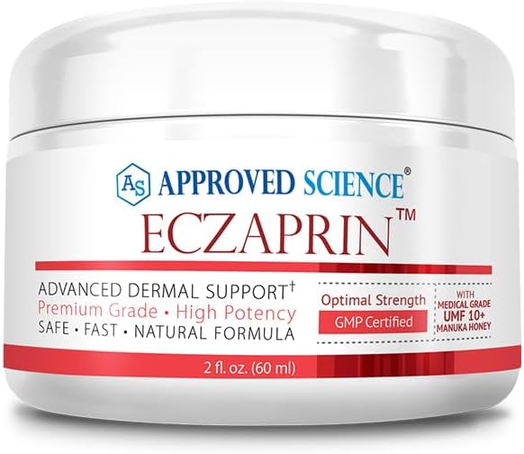 מוסמך מדע Eczaprin Balm - 30% Manuka דבש (UMF 10+), 5% Colloidal Oatmeal - Gentle Formula for Dry, Itchy Skin - עבור כל סוגי העור - Paraben-Free, non-GMO, Soy-Free, חיטה-Free - 2. Oz.