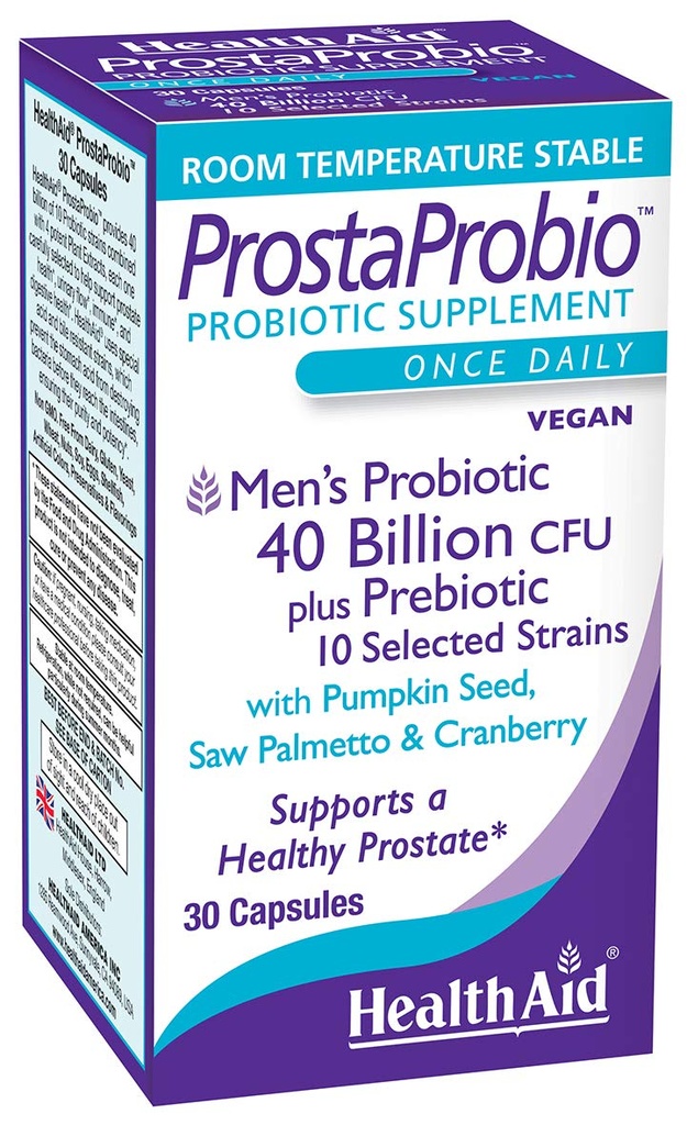 ProstaProbio Men's Daily Probiotic - 10 סטרינס עם Prebiotic, Pumpkin Seed, Saw Palmetto & Cranberry | 30 פעם-Daily Vegetarian קפסולות עבור Prostate & Urinary