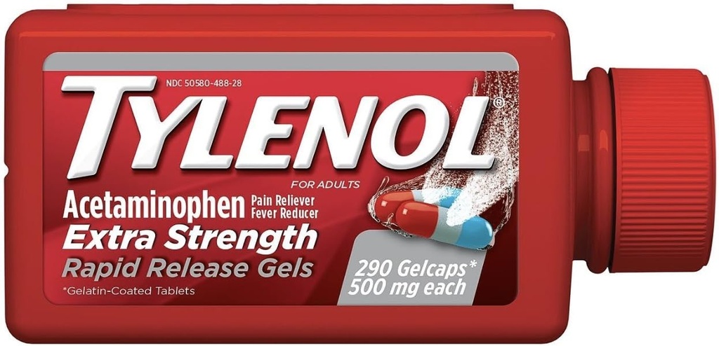 Tylenol תוספת כוח מהיר לשחרר גלס 500 מ"ג - 290 ct.