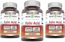 פורמולה מדהימה Folic Acid 1000 mcg (1 מ"ג) טבליות תוסף ויטמין B9 | Non-GMO | Gluten Free | Made in USA (240 | 3 Pack)