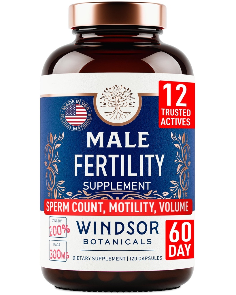 תוספת לפוריות גברית עם Maca Root - Mens Health Conception Prenatal ויטמינים Plus Natural Extracts - Prenatal פוריות תוספי לגברים - צד שלישי נבדק - 120 קפסולות, 2 חודשים