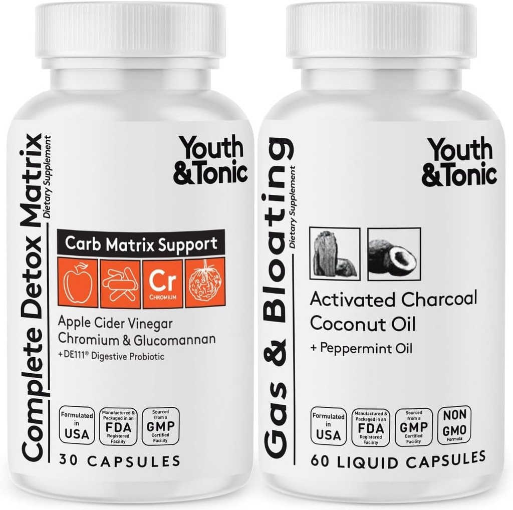 גלולות נוער & טוני Detox ומופעל Charcoal Pills