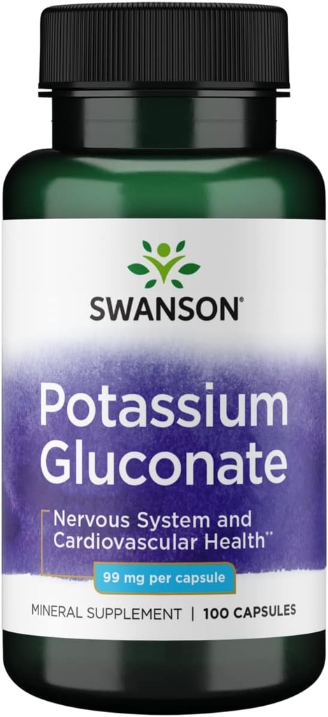 Swanson Potassium (Gluconate) 99 מיליגרם 100 קפסולות