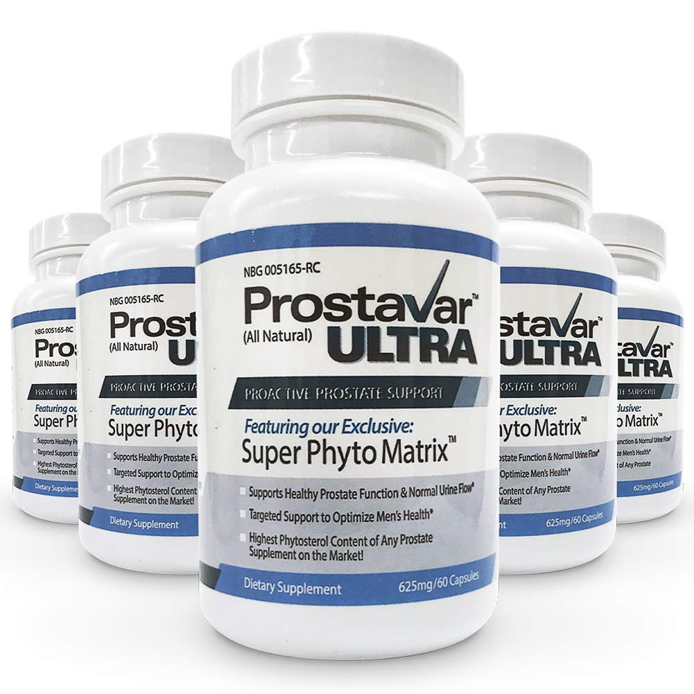 5 בקבוקים חדשים השתפרו מ Maker of Original Prostavar Ultra Prostate תמיכה 600mg 90% Beta-Sitosterol & Grape Seed Extractd