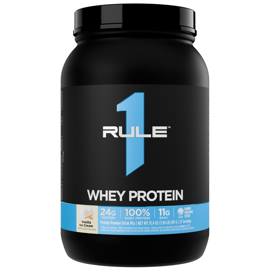 כלל 1 חלבון Whey - 24g Fast-Acting חלבון ממקורות All-Whey עם באופן טבעי Occurring EAAs & BCAAs for Workout Recovery or Anytime Use (2 פאונד), Vanilla Ice Cream)