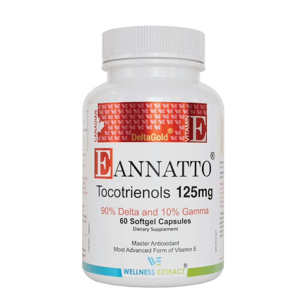 OD EXTRACT Eannatto Tocotrienols ויטמין E תוספי Tocopherol חינם, non-GMO, Gluten Free & Antioxidant (125MG 60 Softgels)