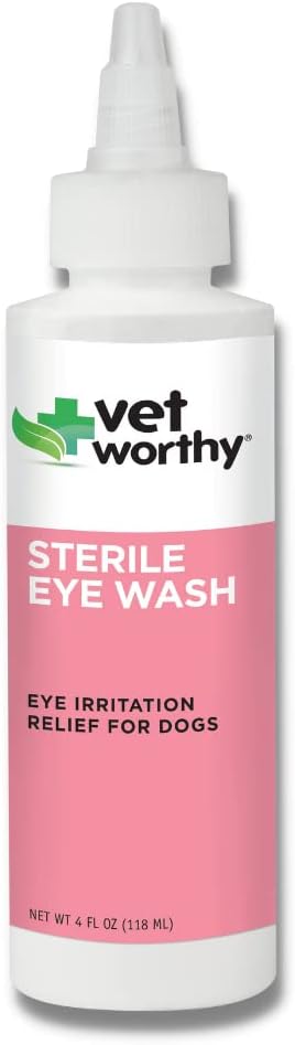Vet Worthy Eye Wash for Dogs - Gentle Eye ניקויsing פתרון לכלבים כדי למנוע Tear Stain ו- Eye Irritation - כלב עין נקי יותר עבור Tear Stain, Dirt, ו- Eye Discharge - 4oz