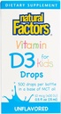 גורמים טבעיים, ויטמין D3 טיפות 400 IU (10 mcg) לילדים, תומך עצמות חזקות ותפקוד Immune, 0.5 oz, 0.5 Oz