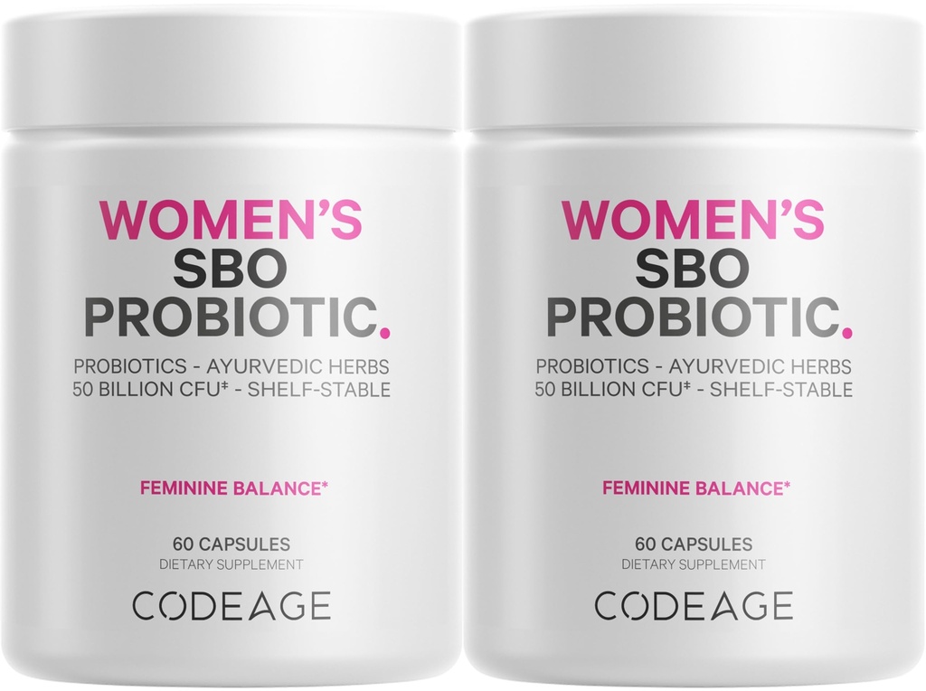 תוסף Probiotics של נשים Probiotics - 50 מיליארד CFUs - SBO Probiotics & Prebiotics - Cranberries - Feminine Health - Fermented הבוטני, Whole מזון - טבעוני, non-GMO - 2 Pack