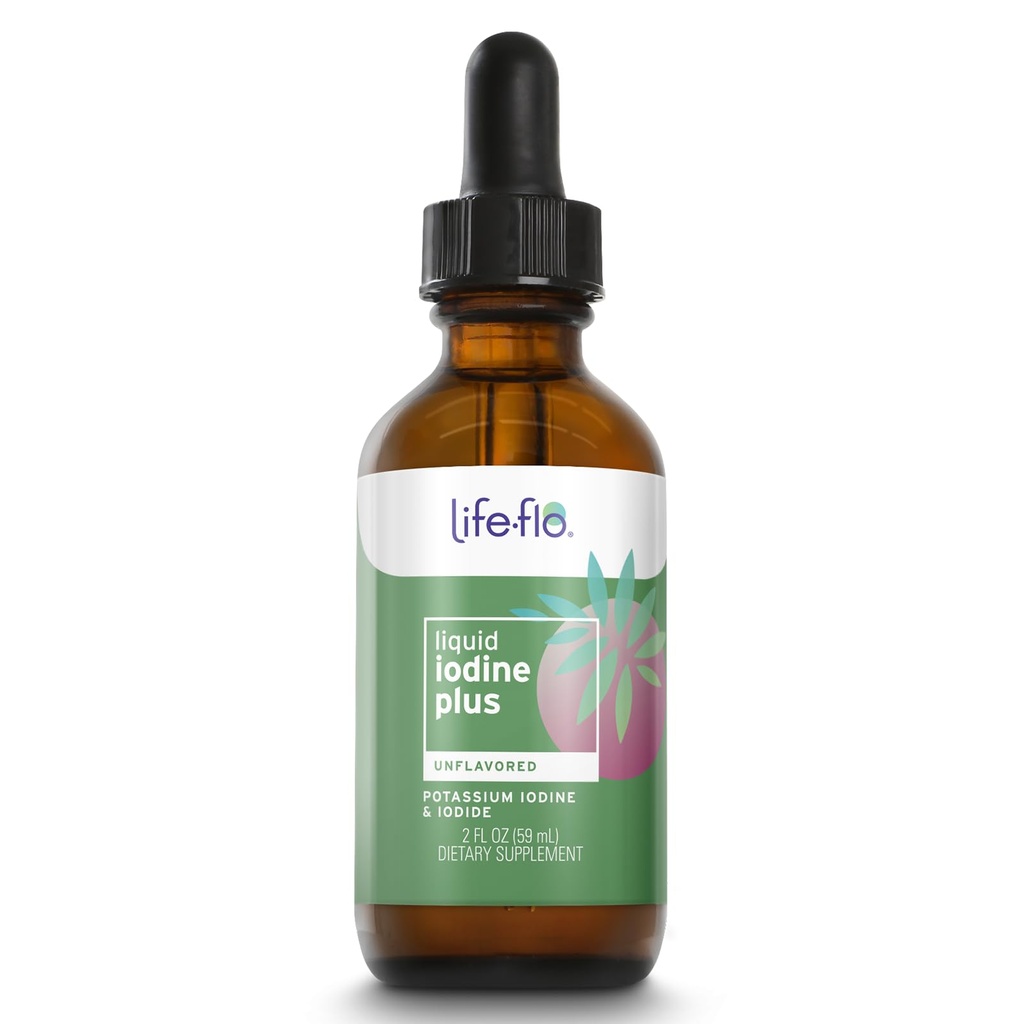 Life-flo נוזל Iodine Plus 150 mcg, Iodine תוספת לתמיכה Thyroid, * אנרגיה בריאה ומטבוליזם פורמולה* עם Iodine & Potassium Iodide, Unflavored טיפות נוזלים, Approx. 450 משרתים, 2 oz