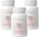 Nourished Natural - Calm + Sleep כמוסות עבור Deep Rest & הירגעות עם Ashwagandha, Chamomile, Tart Cherry Extract, Passionflower, L-theanine, & Magnesium - 180 קפסולות