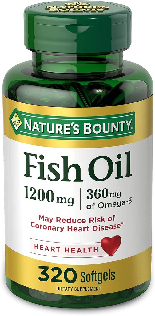 שמן הדגים של הטבע Softgels 1200 מ"ג, 320 הרוזן
