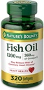 שמן הדגים של הטבע Softgels 1200 מ"ג, 320 הרוזן
