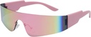 Crazy פנג Trendy Rimless Futerial Wrap Around Sunglass גברים, Cyberpunk Visor Sunglass גוונים