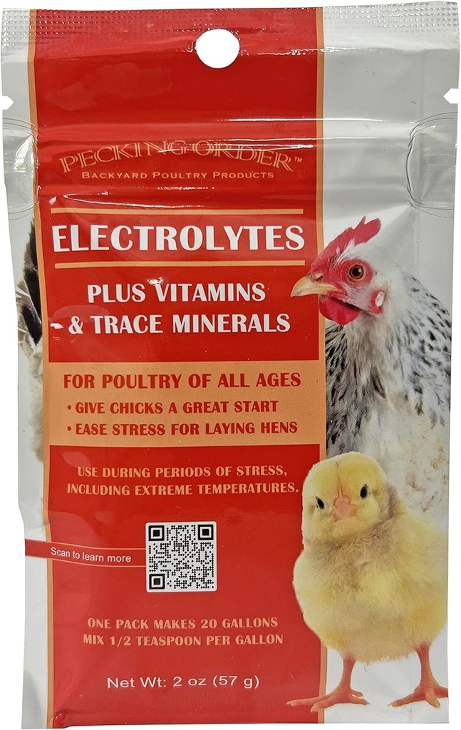 הוראות Electrolytes Plus ויטמינים & Trace מינרלים עבור צ'יקס וההנס, צהוב