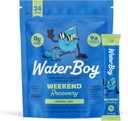 Waterboy Weekend Recovery 3,200 מ"ג אבקת Packets | ג'ינג'ר + L-theanine + ויטמינים | No Sugar, All Natural, Gluten Free | 24 שתו מקל Mixes (Lemon Lime)