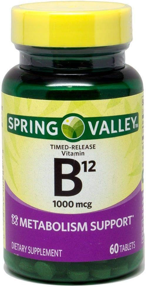 עמק האביב - ויטמין B-12, 1000 mcg, 60 טבליות