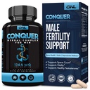 Conquer Mens Fertility Supplement - טסטוסטרון Booster for Men w/ Maca Root, Hory Goat Weed & Tribulus Terrestris - תוספת פוריות גברית - Libido Booster for Men - Male Enhancement Pills -60Ct