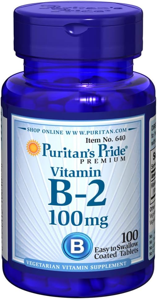 פוריטנס גאווה ויטמין B-2 100 טבליות Mg, 100 Count