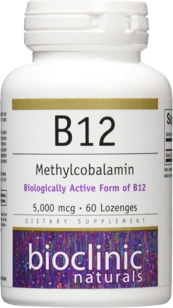 bioclinical Naturals B12 Methyylobalamin ויטמינים, 60 הרוזן